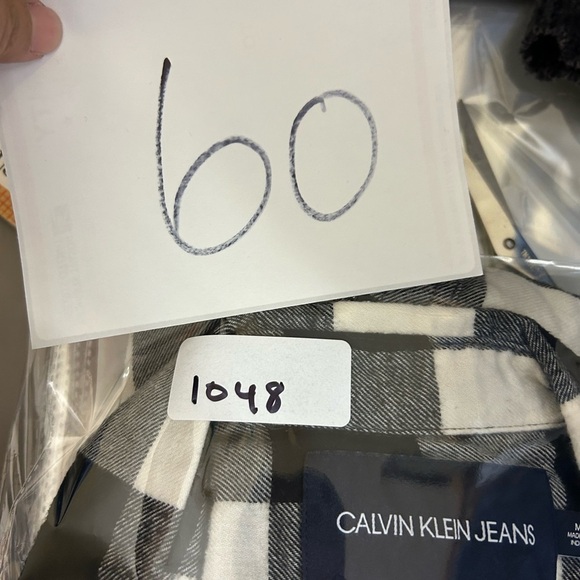 Calvin Klein Jeans Shirt Blouse M Button Up Plaid Flannel Casual Cottage cozy - Picture 14 of 14